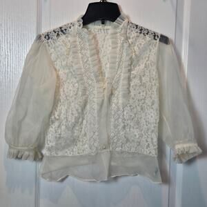 Vintage Mark Lee Originals Lace sheer shirt READ piratecore Victorian